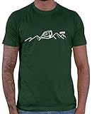 HARIZ Herren T-Shirt Bergspitze Wohnwagen Wandern Klettern Plus Geschenkkarte Dunkel Grün M
