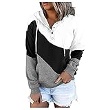 Damen Pullover Hoodies Tops Casual Button Down Langarm Taschen Sw