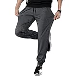 Huntrly Herren Sporthose Frühling und Herbst Basic Freizeit Lose Stretch Bequeme Sporthose Fitness Lauf Freizeithose L