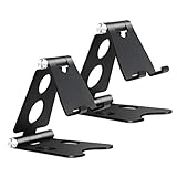 Vetoo Handy-Ständer, Aluminium, faltbar, 270 °, kompatibel mit Handy 11 Pro Xs Max XR X 8 7 6S Plus, Nintendo Switch, Huawei, Samsung S10 S9 S8 S7, Tablet 10,2 - 25,4 cm, Schwarz, 2 Stück