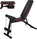 U`King Klappbare Hantelbank Multifunktion Trainingsbank 2 in 1 Sit-ups Bank und Beinhalterung für Bauchtraining, für zuhause Krafttraining
