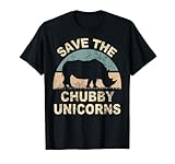 Save the Chubby Unicorns. Lustiges Vintage Hipster Nashorn T-S