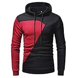 Herrenbekleidung Verkauf Verkauf Clearance Herren Hoodie Farblich Passend Lose Casual Mode Langarm Sweatshirt Tops Gentleman Warm Herren Polo Rugby Shirts Patchwork Tops Größe S-XXXXXL, Rot1, 3XL
