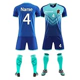 Benutzerdefiniert Trikot T-Shirt Shorts 2 Teiliges Set Jeder Name Nummer Team Logo - Fußballtrikot Kinder Männer Jungen Personalisierte Fußballtrik