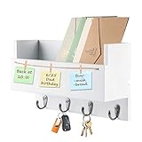 Halcent Wand Zeitschriftenhalter Briefablage Zeitungsständer Schlüsselbrett Holz Zeitungshalter Wandorganizer Schlüsselhaken für Schlüsseln Briefen Prospek