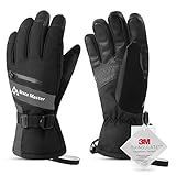 Brace Master Skihandschuhe Herren wasserdichte Touchscreen 3M Thinsulate Warme Winterhandschuhe Kaltes Wetter Schnee Handschuhe Eisfischen, Skifahren, Rodeln, Snowboard - Handgelenkband und T