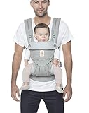 Ergobaby Babytrage Kleinkind bis 3 Jahre (5.5 bis 20 kg) grau Carrier 360 BC360PEARL / Ergonomische Babytragetasche für Rücken Bauch und Hü