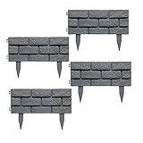 XIANGE100-SHOP 4 stücke Garten Landschaftsgestaltung Zaun Grenze Kunststoff Ziegeleffekt Gartenzaun Pflanze Grenze Outdoor Garten Yard Decor Zaun Zaun S