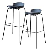 HQBL Carbonstahl Barhocker 2/3 Set - Modern Simplicity Schwarz Küchentheke Barstuhl,Mikrofaser Leder Kissen Hoher Hocker - Sitzhöhe 68cm,Traggewicht 200kg