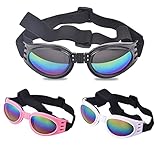 JINGBELUS Haustier-Sonnenbrille, niedlich, stilvoll, verstellbare Riemen, winddicht, wasserdicht, UV-Schutz, für Cosplay, Party, Kostüm, Foto-R