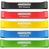 Panathletic Fitnessbänder, 5er Set – 5 Verschiedene Stärken, Übungsanleitung, eBook auf Deutsch, Tragebeutel – 5X Fitnessband, Theraband, Gymnastikband, Terrabänder, Widerstandsband, Fitness Band, 60 x 5 x 0.1 CM