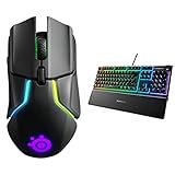 SteelSeries Rival 650 - Quantum Wireless Gaming-Mouse - dualen optischen Sensor & Apex 3 - Gaming Tastatur - 10-Zonen RGB-Beleuchtung - Premium magnetische Handballenauflag