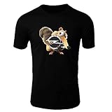 OPEL Ice Age Scrat T-Shirt Logo Clipart Herren CAR Auto Tee TOP SCHWARZ WEIß Short Sleeves Present Christmas (XL, Schwarz)