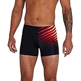 Speedo Placement Aqua Herren Shorts, Schwarz/Dragonfire Orange, 36 (DE 6)