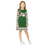 Lomelomme Mädchen Kleider Langarm Freizeit Kinder Kleider Mädchen T-Shirt Kleid Karikatur Stickerei Kleidung Kleider Elegant Langarmkleid lang Herbst Winter Kleid 1-6 J