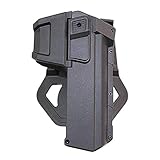 D&XQX Tactical Holster, Taille Gun Holster, Militärische Verschleierung Bewegliche Pistole Airsoft Holsters Für Glocken 17 18 Mit Taschenlampe Oder Laser Montiertem Holster, Rechte Hand,Schw