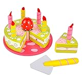 sharprepublic Lustige Geburtstagstorte Spielzeug Holz Schneiden und Spielen Küche Spielzeug Kinder Kinder Geschenk Schneiden Lebensmittel Spielzeug Set Leb