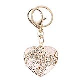 Chic Blume Kristall Schlüsselanhänger, Kristall Diamantee Stein Charme Schlüsselanhänger, Mode Stil Rose Heart Keychain Romantische Liebe Herz Schlüsselanhänger Zubehör Für Tasche Anhänger Dekor, R