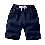 Xuslvisa Pants Jogger Größe Plus Casual Fitness Loose Hose Herren Kurz Strand Herrenhose, blau, XXL