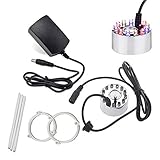 Alltop Ultraschall-Nebelmaschine Fogger Luftbefeuchter 12 LED Springbrunnen Teich mit Netzteil Silb