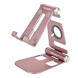 Surebuy Telefonhalterung, tragbarer Smartphone-Halter aus Aluminiumlegierung für Online-Live-Übertragung(Roségold)