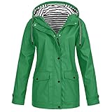 Laonajkd Damen Regenjacke mit Kapuze Wasserdicht Regenparka Winddicht Regenmantel mit Futter Outdoorjacken Sportjacken Windbreaker Jacken Warme Funktionsjacke Softshelljack