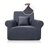 TAOCOCO Sofa Überwürfe Sofabezug Jacquard Elastische Stretch Spandex Couchbezug Sofahusse Sofa Abdeckung in Verschiedene Größe und Farbe (Grau, 1-sitzer(78-116cm))