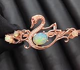 MLKJSYBA Armband natürlichem Opal Armreif 925 Silber Mode Opal Armreif Opalarmb