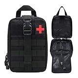 Kaiyei Militär Tactical First Aid Tasche, Erste Hilfe IFAK Tasche Überlebens Kit Molle Notfalltasche Medzinische Bauchtasche Wasserdicht 900D Oxford für Wandern Radfahren Camping Schw