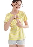 CAKYE Schwangerschafts-Shirts Still-Top Sommer Küsten - Gelb - Groß