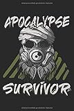 Apocalypse Survivor: Survival Prepper Endzeit Gasmaske Totenkopf Geschenke Notizbuch liniert (A5 Format, 15,24 x 22,86 cm, 120 Seiten)