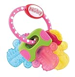 Nuby Beißring für Babys fördert Sehsinn & Motorik, Greifling mit ICE-Gel erreicht auch die Backenzähne, ab 4+ M