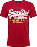 Superdry Mens VL TRI Tee T-Shirt, Chilli Pepper Marl, XXL