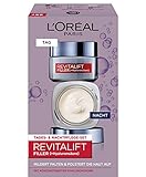 L'Oréal Paris Gesichtspflege Set, Revitalift Filler, Anti-Aging Tagespflege und Nachtpflege, Anti-Falten und Volumen, Hyaluronsäure-Konzentrat, 2 x 50