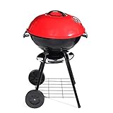 SISHUINIANHUA 17-Zoll-Metall-Holzkohle BBQ Grill Mit 2 Rollen Trolley Pit Outdoor-Camping-Kocher Küche Garten Grill Werkzeuge Grillzubehö