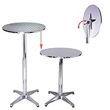 Stehtisch 2in1 Alu Bistrotisch Bartisch höhenverstellbar 70/115cm Garten Tisch Ø60cm Aluminium Hochtisch klappb