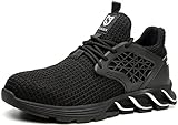 SUADEX Arbeitsschuhe Herren Sicherheitsschuhe Herren Damen Leicht S3 Schutzschuhe mit Stahlkappen Sportlich, 11schwarz 43 EU