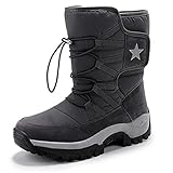 Winterschnee Stiefel for Männer,Outdoor Casual Warme High Top Sport Trainer Schuhe,for Camping,Trekking,Gehen An Kaltem Wetter (Color : Gray, Größe : 46 EUR)