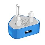 USB-Adapterkabel für iPhone 5, 6, 7, 8 X, iPod, Samsung Galaxy S2, 3.4, S5, S6, S7, S8, S9, Smartphones, Mediengeräte (Blau)