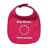 mei LebensGfui Baby Lätzchen Bitte wartn, Außergewöhnlicher Latz mit frechem Spruch, Ökotex zertifiziert Farbe b