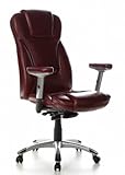 hjh OFFICE 668730 Chefsessel Embassy 200 Kunstleder Rot Bürosessel gepolstert, hohe Rückenlehne, Armlehne verstellb