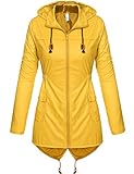 Beyove Damen Windjacke Regenjacke Regenmantel Regenparka Wassersäule - Vier Jahreszeiten (EU 38(Herstellergröße: M), Gelb)