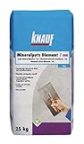 Knauf 5783 Mineral Diamantputz Mineralputz Diamant 1,0-mm Körnung – mineralischer Dekor, Decken, Wand-Belag oder Außen-Putz, Kratzfest und witterungsbeständig, Weiß, 25-kg