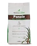 Tierra Andina Panela Bio Vollrohrzucker | In nachhaltiger Verpackung aus dem Zuckerrohr | leckere Karamellnote zum Kochen, Backen, Süßen | 400 g