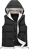 Winterweste Herren Daunenweste Jacke Ärmellose Modejacke Gilet Jacke Mantel Geeignetes Haus im Freien Westen Herren (Color : Black, Größe : 4XL)