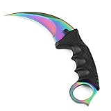 【5 JAJ】 Counter Karambit Skin Knife CS GO Streik Greifer Messe Jagdmesser taktisches Überlebens Camping Werkzeug Karambi cs Camping Messer (Bunt)