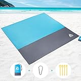 HEWOLF Stranddecke wasserdichte Picknickdecke Sanddichte Campingdecke Übergroße 210 x 200 cm Ultraleicht Tragbare Strandmatte Outdoor Picknickdecken für Piknicke Strand Camping Wandern B