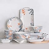 XCTLZG 29-teiliges Geschirr-Set für 6 Haushalte, moderne Küche, Dinner-Set, japanischer Stil, Schüssel und Teller, Kombinationsset für Restaurant, Familienparty