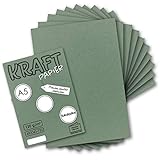 50 Blatt - Vintage Kraftpapier in Eukalyptus-Grün DIN A5 120 g/m² Eukalyptus-grünes Recycling-Papier - 21 x 14,8 cm - 100% ökologisch Brief-Bogen - Briefpapier - NEUSER PAPIER