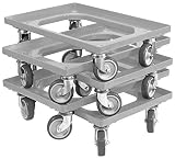 5 Stück Transportroller für Kisten 60 x 40 cm mit 4 Lenkrollen in g